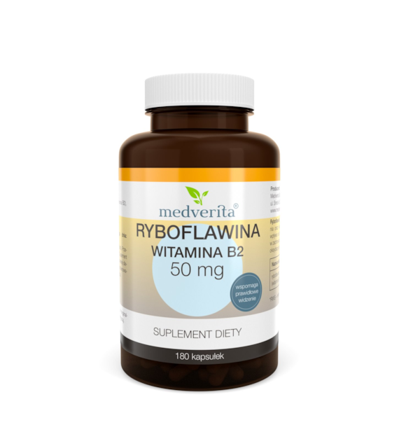 Medverita Ryboflawina (wit. B2) 50 mg 180 kapsułek