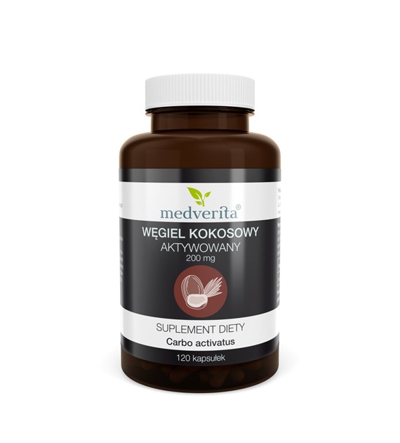 Medverita Węgiel kokosowy aktywny 200 mg 120 kaps