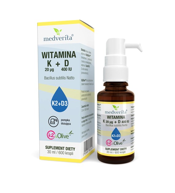 Medverita Witamina K2 20 mcg+D3 400 IU 30 ml/600kr