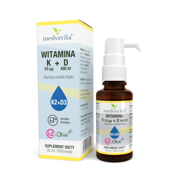 Medverita Witamina K2 20 mcg+D3 400 IU 30 ml/600kr