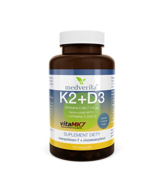 Medverita Witamina K2 MK-7 100 ug + D3 2000IU 120k