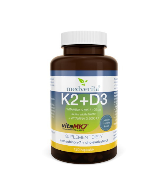 Medverita Witamina K2 MK-7 100 ug + D3 2000IU 120k