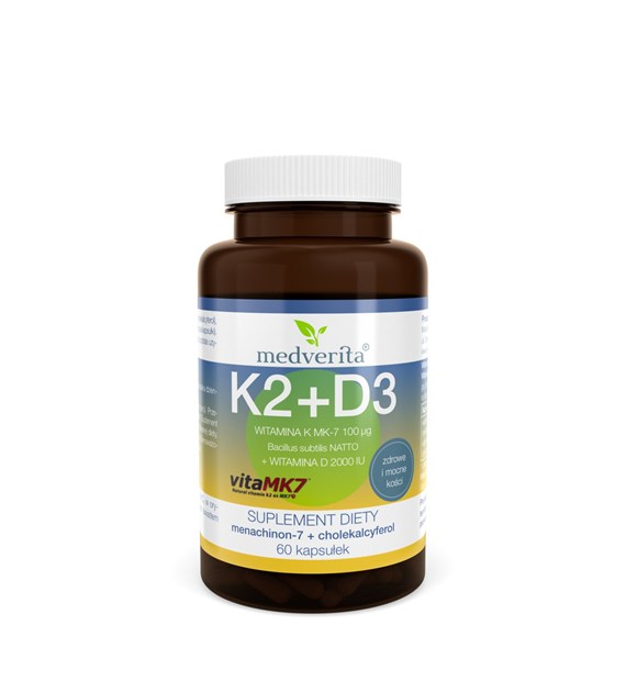 Medverita Witamina K2 MK-7 100 ug + D3 2000IU 60k