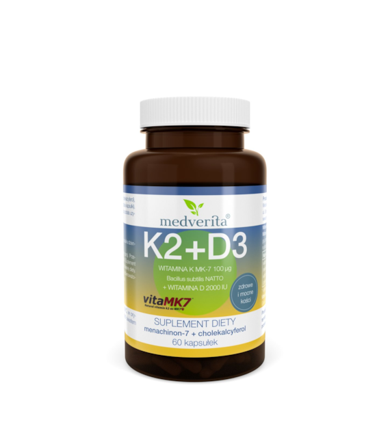 Medverita Witamina K2 MK-7 100 ug + D3 2000IU 60k