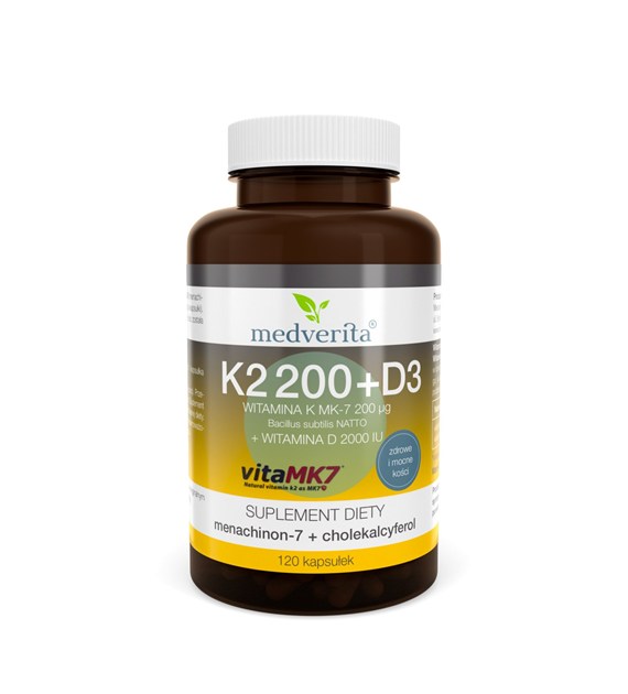 Medverita Witamina K2 MK-7 200 ug + D3 2000IU 120k