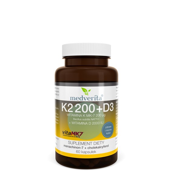 Medverita Witamina K2 MK-7 200 ug + D3 2000IU 60k