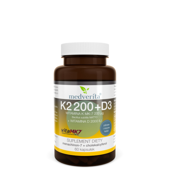 Medverita Witamina K2 MK-7 200 ug + D3 2000IU 60k