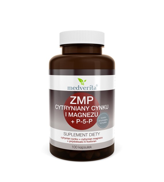 Medverita ZMP cytryniany Zn i Mg + P-5-P 100 kaps