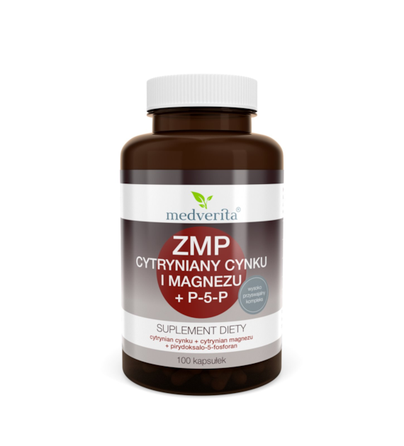 Medverita ZMP cytryniany Zn i Mg + P-5-P 100 kaps