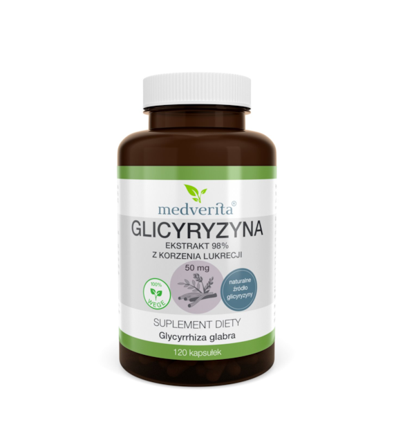 Medverita Glicyryzyna 50 mg Lukrecja Korzeń 120 k.