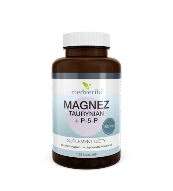 Medverita Magnez Taurynian + P5P 100 kapsułek