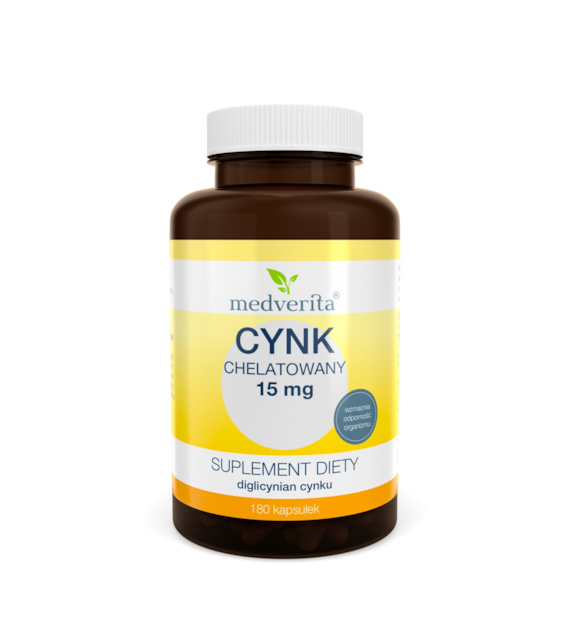Medverita Cynk chelatowany 15 mg 180 kapsułek