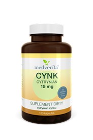 Medverita Cynk cytrynian 15 mg 180 kapsułek
