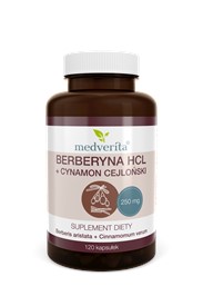Medverita Berberyna HCL 98% 250mg + Cynamon 120 k.