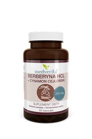 Medverita Berberyna HCL 98% 250mg + Cynamon 60 k.