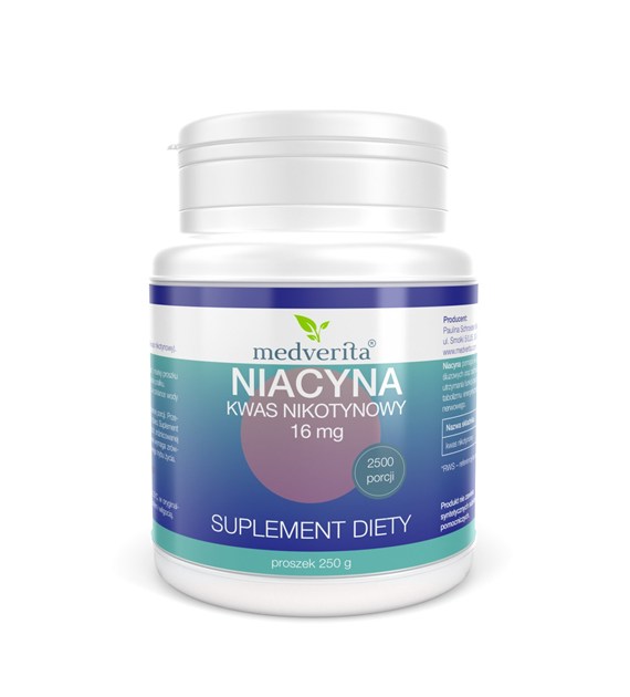 Medverita Niacyna 16 mg kwas nikotynowy 250 g